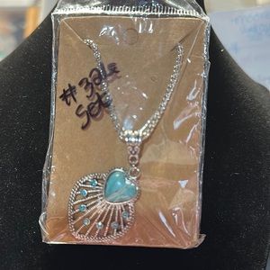 Heart necklace with matching earrings